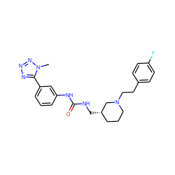 Cn1nnnc1-c1cccc(NC(=O)NC[C@H]2CCCN(CCc3ccc(F)cc3)C2)c1 ZINC000028332087