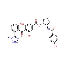 Cn1nnnc1-c1cccc(O)c1C(=O)c1c(O)cc(C(=O)O[C@@H]2CCC[C@H]2NC(=O)c2ccc(O)cc2)cc1O ZINC000014944164