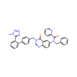 Cn1nnnc1-c1ccccc1-c1ccc(Cn2cnc3ccc(N(Cc4ccccc4)C(=O)c4ccccn4)cc3c2=O)cc1 ZINC000028767660