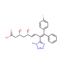 Cn1nnnc1C(/C=C/[C@@H](O)C[C@@H](O)CC(=O)O)=C(\c1ccccc1)c1ccc(F)cc1 ZINC000026816692