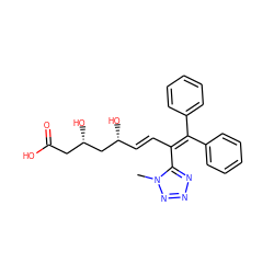Cn1nnnc1C(/C=C/[C@@H](O)C[C@@H](O)CC(=O)O)=C(c1ccccc1)c1ccccc1 ZINC000026817658