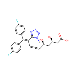 Cn1nnnc1C(C=C=C[C@@H](O)C[C@@H](O)CC(=O)O)=C(c1ccc(F)cc1)c1ccc(F)cc1 ZINC000036242995