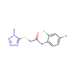 Cn1nnnc1SCC(=O)Nc1ccc(Br)cc1Cl ZINC000000624730