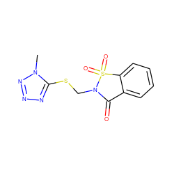 Cn1nnnc1SCN1C(=O)c2ccccc2S1(=O)=O ZINC000029483527