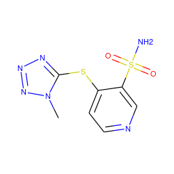 Cn1nnnc1Sc1ccncc1S(N)(=O)=O ZINC000049807752