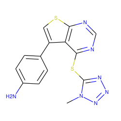 Cn1nnnc1Sc1ncnc2scc(-c3ccc(N)cc3)c12 ZINC000036380191