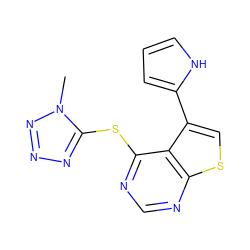 Cn1nnnc1Sc1ncnc2scc(-c3ccc[nH]3)c12 ZINC000036380203