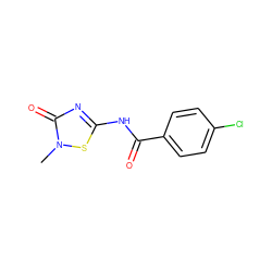 Cn1sc(NC(=O)c2ccc(Cl)cc2)nc1=O ZINC000001401217