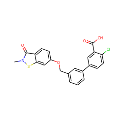 Cn1sc2cc(OCc3cccc(-c4ccc(Cl)c(C(=O)O)c4)c3)ccc2c1=O ZINC000095578141