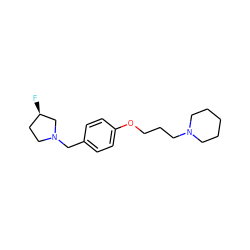 F[C@@H]1CCN(Cc2ccc(OCCCN3CCCCC3)cc2)C1 ZINC000040892058