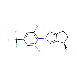 F[C@@H]1CCc2nn(-c3c(Cl)cc(C(F)(F)F)cc3Cl)cc21 ZINC000028572161