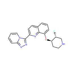 F[C@@H]1CNCC[C@H]1Oc1cccc2ccc(-c3nnc4ccccn34)nc12 ZINC000096174972