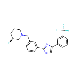 F[C@H]1CCCN(Cc2cccc(-c3nc(-c4cccc(C(F)(F)F)c4)c[nH]3)c2)C1 ZINC000066252667