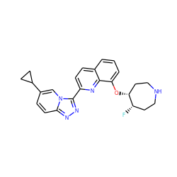 F[C@H]1CCNCC[C@H]1Oc1cccc2ccc(-c3nnc4ccc(C5CC5)cn34)nc12 ZINC000096175079