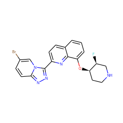 F[C@H]1CNCC[C@H]1Oc1cccc2ccc(-c3nnc4ccc(Br)cn34)nc12 ZINC000096175045