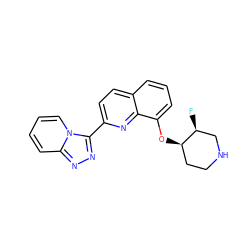 F[C@H]1CNCC[C@H]1Oc1cccc2ccc(-c3nnc4ccccn34)nc12 ZINC000068198067