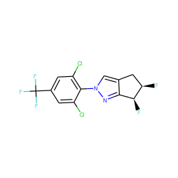 F[C@H]1c2nn(-c3c(Cl)cc(C(F)(F)F)cc3Cl)cc2C[C@H]1F ZINC000036080428