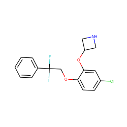 FC(F)(COc1ccc(Cl)cc1OC1CNC1)c1ccccc1 ZINC000118521370