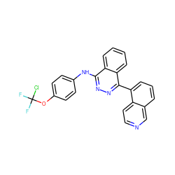 FC(F)(Cl)Oc1ccc(Nc2nnc(-c3cccc4cnccc34)c3ccccc23)cc1 ZINC000028571397