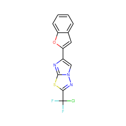 FC(F)(Cl)c1nn2cc(-c3cc4ccccc4o3)nc2s1 ZINC000205918122