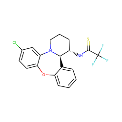 FC(F)(F)C(=S)N[C@H]1CCCN2c3cc(Cl)ccc3Oc3ccccc3[C@H]12 ZINC000003818364