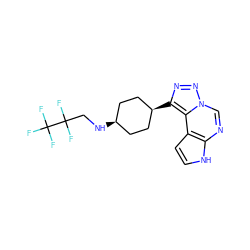 FC(F)(F)C(F)(F)CN[C@H]1CC[C@@H](c2nnn3cnc4[nH]ccc4c23)CC1 ZINC001772651826