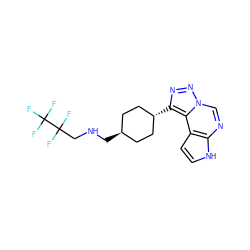 FC(F)(F)C(F)(F)CNC[C@H]1CC[C@H](c2nnn3cnc4[nH]ccc4c23)CC1 ZINC001772642389