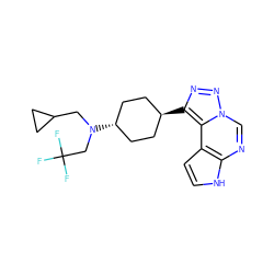 FC(F)(F)CN(CC1CC1)[C@H]1CC[C@H](c2nnn3cnc4[nH]ccc4c23)CC1 ZINC001772600911