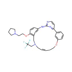 FC(F)(F)CN1C/C=C/CCOc2cccc(c2)-c2ccnc(n2)Nc2ccc(OCCN3CCCC3)c(c2)C1 ZINC000082157130