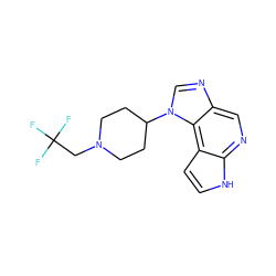 FC(F)(F)CN1CCC(n2cnc3cnc4[nH]ccc4c32)CC1 ZINC000095575347