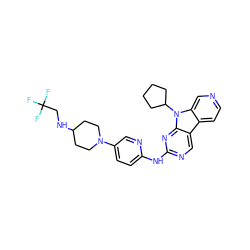 FC(F)(F)CNC1CCN(c2ccc(Nc3ncc4c5ccncc5n(C5CCCC5)c4n3)nc2)CC1 ZINC000169706919