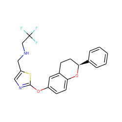 FC(F)(F)CNCc1cnc(Oc2ccc3c(c2)CC[C@@H](c2ccccc2)O3)s1 ZINC000145529515