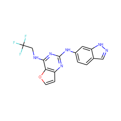 FC(F)(F)CNc1nc(Nc2ccc3cn[nH]c3c2)nc2ccoc12 ZINC000116903418