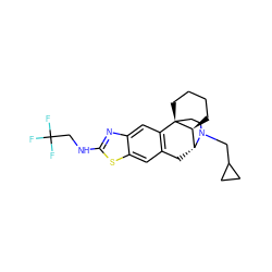 FC(F)(F)CNc1nc2cc3c(cc2s1)C[C@@H]1[C@@H]2CCCC[C@]32CCN1CC1CC1 ZINC000071316956