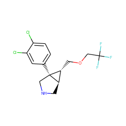 FC(F)(F)COC[C@@H]1[C@H]2CNC[C@]21c1ccc(Cl)c(Cl)c1 ZINC000045366010