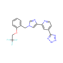 FC(F)(F)COc1ccccc1Cn1cnc(-c2cc(-c3nn[nH]n3)ccn2)c1 ZINC000225942445