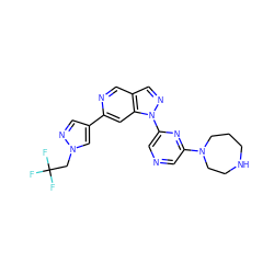 FC(F)(F)Cn1cc(-c2cc3c(cn2)cnn3-c2cncc(N3CCCNCC3)n2)cn1 ZINC000211053322