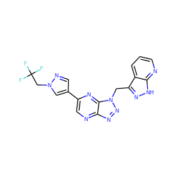 FC(F)(F)Cn1cc(-c2cnc3nnn(Cc4n[nH]c5ncccc45)c3n2)cn1 ZINC000144180569