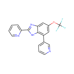 FC(F)(F)Oc1cc(-c2cccnc2)c2[nH]c(-c3ccccn3)nc2c1 ZINC000113263019