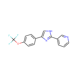 FC(F)(F)Oc1ccc(-c2c[nH]c(-c3cccnc3)n2)cc1 ZINC000013553752