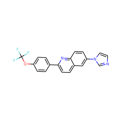 FC(F)(F)Oc1ccc(-c2ccc3cc(-n4ccnc4)ccc3n2)cc1 ZINC000114466481