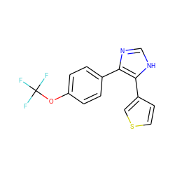 FC(F)(F)Oc1ccc(-c2nc[nH]c2-c2ccsc2)cc1 ZINC000653856813