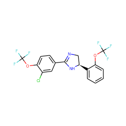 FC(F)(F)Oc1ccc(C2=NC[C@@H](c3ccccc3OC(F)(F)F)N2)cc1Cl ZINC000028948595