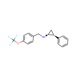 FC(F)(F)Oc1ccc(CN[C@H]2C[C@H]2c2ccccc2)cc1 ZINC000063546413