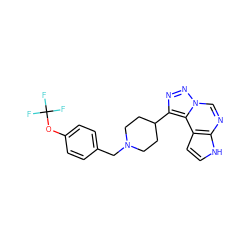 FC(F)(F)Oc1ccc(CN2CCC(c3nnn4cnc5[nH]ccc5c34)CC2)cc1 ZINC001772618112