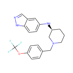 FC(F)(F)Oc1ccc(CN2CCC[C@H](Nc3ccc4[nH]ncc4c3)C2)cc1 ZINC000114335500