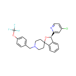 FC(F)(F)Oc1ccc(CN2CCC3(CC2)O[C@@H](c2cc(Cl)ccn2)c2ccccc23)cc1 ZINC000072317807