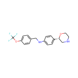 FC(F)(F)Oc1ccc(CNc2ccc([C@H]3CNCCO3)cc2)cc1 ZINC000149999787