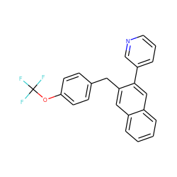 FC(F)(F)Oc1ccc(Cc2cc3ccccc3cc2-c2cccnc2)cc1 ZINC000040956589