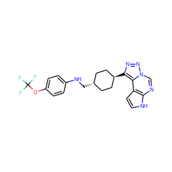 FC(F)(F)Oc1ccc(NC[C@H]2CC[C@H](c3nnn4cnc5[nH]ccc5c34)CC2)cc1 ZINC001772626112